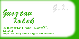 gusztav kolek business card